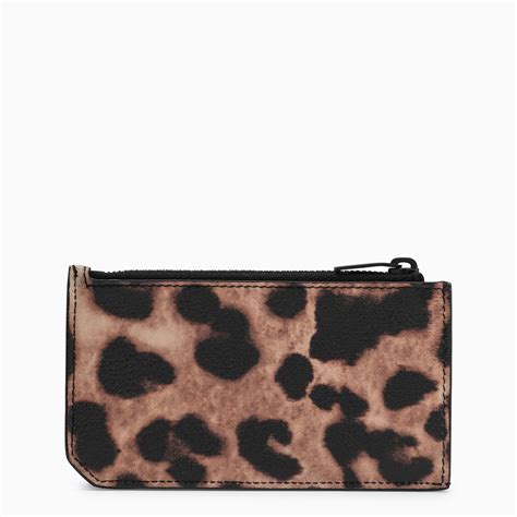 Saint Laurent Portacarte animalier in pelle .